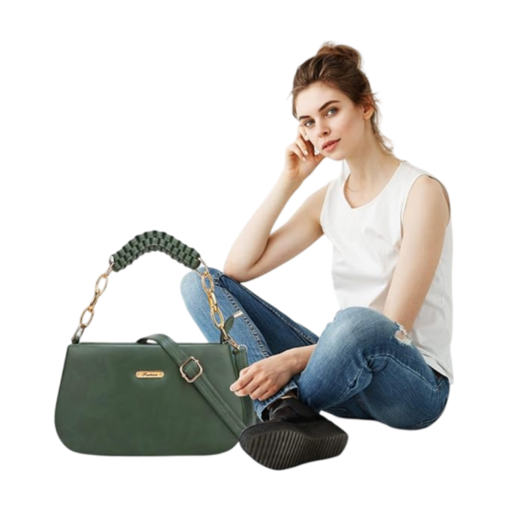 کیف دستی یشمی زنجیردار - Image 4